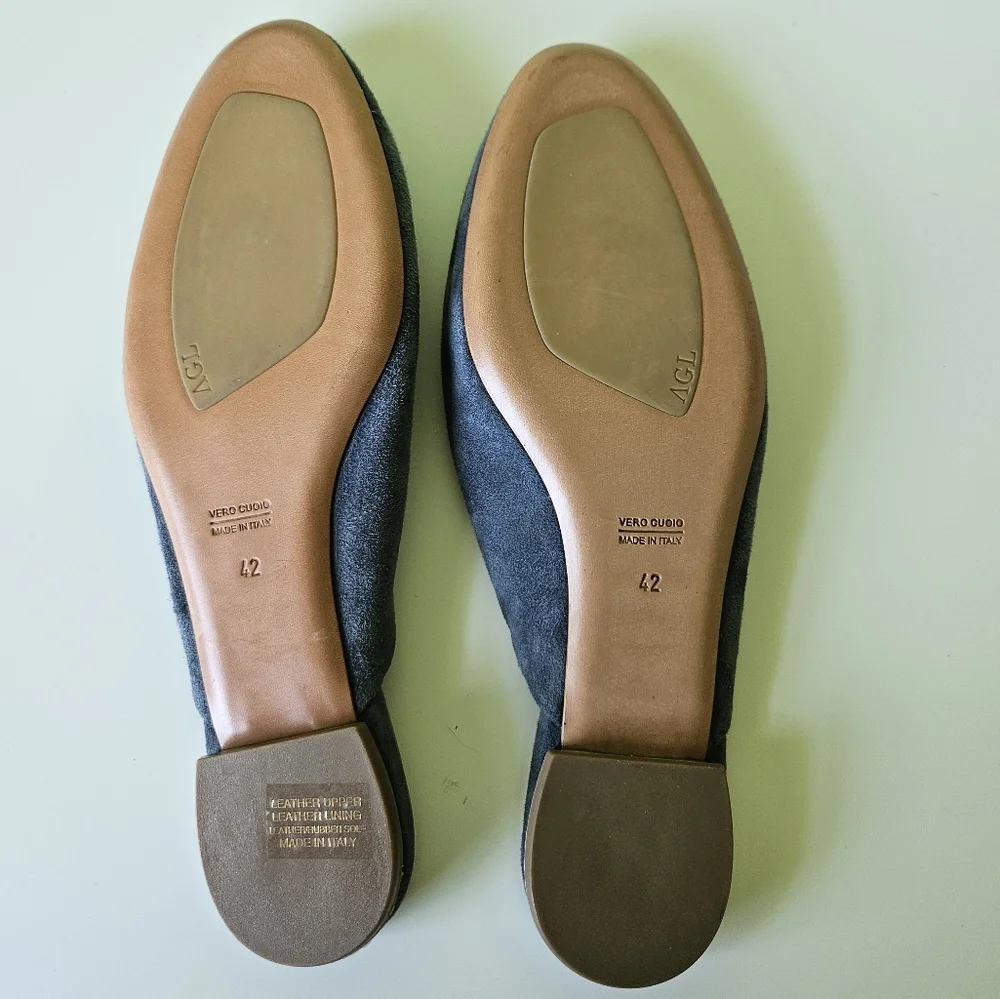 Agl Blue Suede Mules Size 42/11 Womens - Picture 4 of 6